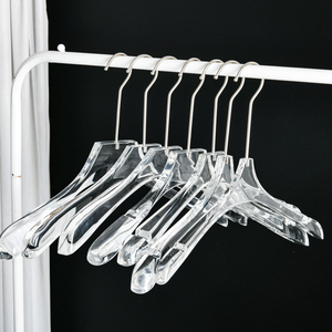 Quality Clear Acrylic Skirt Pants Trousers Hangers with Adjustable Chrome Metal Clips Lucite Clothes Hangers
