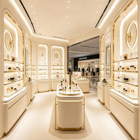 Vitrine en bois massif de haute qualité, élégante et moderne pour l'aménagement intérieur des magasins de cosmétiques et de parfums, solution tout-en-un