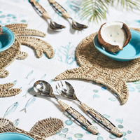 Vente en gros de sets de table en jonc de mer de style bohème, de formes variées, écologiques, taille personnalisée, prix bas, faits à la main au Vietnam