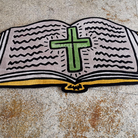 Église Polyester touffeté à la main alfombras 3d sol Logo tapis bleu clair Anime personnage tapis