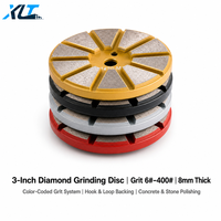 Disques de meulage diamantés à liaison métallique de 3 pouces, 10 segments, fournis directement par l'usine, lot de 6 # -400 #   Grit pour le polissage des sols en béton et en pierre OEM