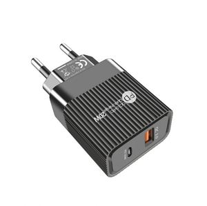 <b>Type</b>-<b>C</b> + USB Dual Port Fast Charger with QC3.0 18W Output for Laptop & Mobile Phone US/EU PD <b>Adapter</b> - Product Image 3