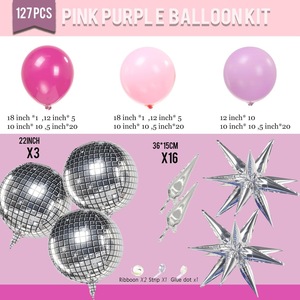 Kit de Guirnalda de Globos Desechables para Fiesta, 127 Piezas, Rosa Intenso, Rosa Claro, Decoración para Cumpleaños, Fiesta Vaquera, Venta al Por Mayor - Product Image 2