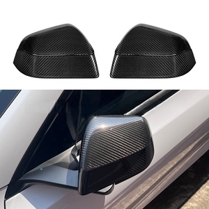 Nuevas Cubiertas de Espejos Retrovisores Laterales de Fibra de Carbono Real para <span class=keywords><strong>Tesla</strong></span> Model Y 2025, Repuesto en Negro Brillante, Accesorios Exteriores - Product Image 2