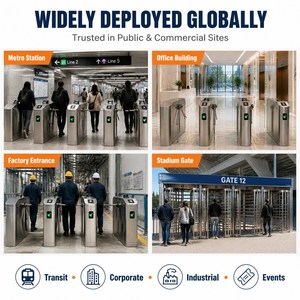 Puerta de acceso rápida de alta resistencia con reconocimiento facial y integración opcional de control de acceso para la terminal principal del <span class=keywords><strong>aeropuerto</strong></span> - Product Image 5