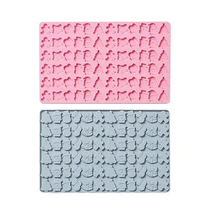 Moldes de Silicona para Pastel con Diseño Navideño de 72 Cavidades, Reutilizables, de Grado Alimenticio, Lindos Moldes Magnéticos de Silicona para Chocolate, Dulces y Hielo - Product Image 1