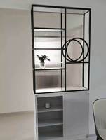 Armoire de séparation murale demi-hauteur Changhong Luxury Cream, design moderne et épuré pour zones sèches et humides, salon et dressing