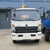 La roue 4x2 Howo de Sinotruk LHD 6 a monté le camion de grue avec la grue d'ascenseur hydraulique 6.3 tonnes