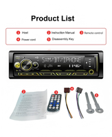 Lecteur MP3 autoradio simple DIN, Bluetooth, appels mains libres sans fil, radio FM, éclairage changeant de couleur, autoradio stéréo