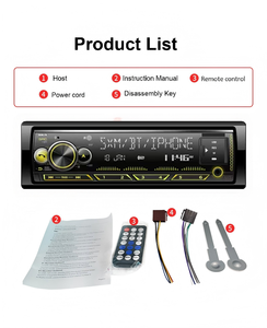 Reproductor de Audio para Auto, Reproductor MP3 de Un Solo DIN, Llamadas Manos Libres Inalámbricas por Bluetooth, Radio FM, Luz de Color Cambiante, Reproductor Estéreo para Auto - Product Image 1