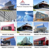Panel de Aluminio Compuesto DiBond Alucobond, Revestimiento de Pared de Aluminio, Paneles de PVDF