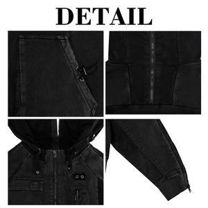 Sudadera con Capucha de Lona de Algodón para Hombre KingSen de Alta Calidad, con Cierre, Lavado Ácido, Estilo Urbano Invernal, Bordada - Product Image 6