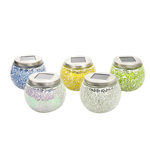 Lampe de jardin solaire en mosaïque, verre craquelé, LED, lampe de paysage extérieure, résistante à l'eau, autoportante - Product Image 4