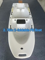 Yeni Sıcak Fırsat Kolay 2 Bölümlü Katlanabilir PE Plastik Tekne/Spor Yat, Dıştan Takma Motor/E-motor ile Balıkçılık/Dinlence/Spor/İş İçin