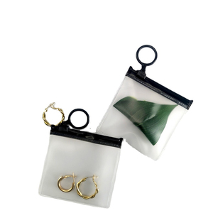 2 uds pequeña joyería esmerilado embalaje bolsa de plástico al por mayor bolsas con cremallera con logotipo Mini pendiente Ziplock Zip bolsa - Product Image 1