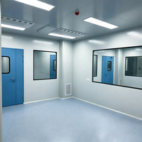 Porte battante de salle blanche GMP sur mesure en acier galvanisé, hermétique, avec fenêtre d'observation
