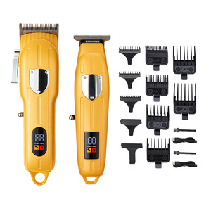 Máquina de Cortar Pelo Inalámbrica Profesional para Barbero, Recortadora de Precisión 0mm, Afeitadora Eléctrica para Acabados, con Pantalla LCD en Inglés y Carga USB - Product Image 1
