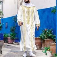 Djellaba à capuche pour hommes saoudiens, robe longue épaisse et chaude d'hiver, motif 3D, coupe ample, Thobe islamique, fabricant de vêtements de Dubaï