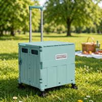 Chariot de courses pliable à prix de gros avec roues et poignée télescopique pour paniers de rangement, cuisine et maison