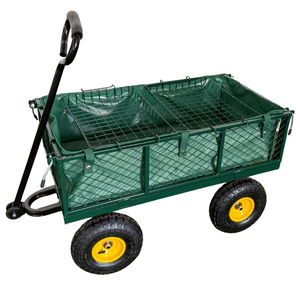 Tùy Chỉnh Nhiệm Vụ Nặng Nề 650 Lbs Công Suất Lưới Thép Vườn Giỏ Hàng Gấp Tiện Ích Toa Xe Với Có Thể Tháo Rời Bên Màu Xanh Lá Cây - Product Image 3