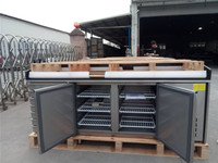 Réfrigérateur de table commerciale en acier inoxydable, pour emballage de pizza, Commercial