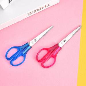 Tijeras Transparentes de Acero Inoxidable de 16.5 cm, Azules y Rojas, para Oficina, Estudiantes y Manualidades - Product Image 1