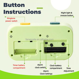 Temporizador Visual para Niños con Reloj, Temporizador <span class=keywords><strong>Pomodoro</strong></span> de 60 Minutos con Alarma, Herramienta de Gestión del Tiempo Silenciosa con Luz Nocturna - Product Image 4