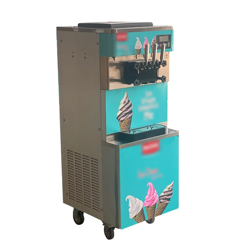 25L/H fabrika toptan yüksek kalite dondurma makinesi aperatif otomatik 3 lezzet Glaces yumuşak dondurma makinesi