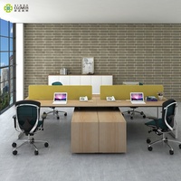 Mobilier de bureau abordable Bureau en bois pour 4 personnes Poste de travail Bureau du personnel