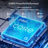 HelorPC 迷你工业电脑 Intel Core I5 6300U 处理器，带 2 个 GbE LAN 端口、RS232 COM、6 个 USB 端口、1 个 DP 端口、1 个 HD-MI 端口，支持 LINUX 边缘计算
