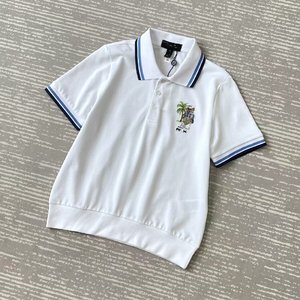 Chemises <span class=keywords><strong>polo</strong></span> pour femmes, style printemps-été, col rabattu, ours brodé, hauts simples à manches courtes pour l'été - Product Image 5