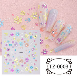 Adesivi per <span class=keywords><strong>unghie</strong></span> con motivo a rilievo 5D con supporto adesivo con pietre preziose a fondo piatto con pietre preziose a diamante finto adesivo - Product Image 6