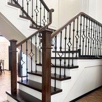 Balustrade d'escalier en fer forgé massif de type S, design moderne, 1/2''*44'', pour villa, appartement, hôtel
