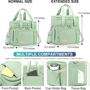 Free Sample Durable HDPE Cooler <b>Bag</b> Double Compartments Insulated <b>Lunch</b> <b>Bag</b> 24L Waterproof Leakproof <b>Shoulder</b> <b>Strap</b> for Men Work - Product Image 5