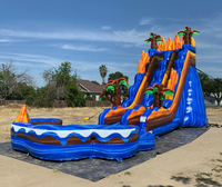 Toboggan gonflable de qualité commerciale avec piscine à éclaboussures pour enfants et adultes Parc aquatique gonflable pour l'extérieur