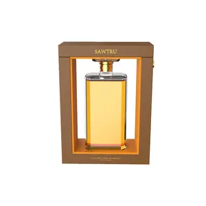Sawtru Manufacturer Custom Metal Lid Luxury Perfume Packaging Wood Gift Box