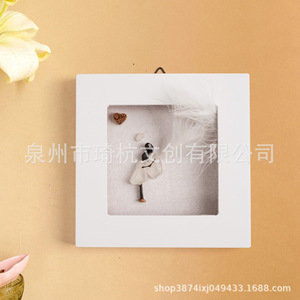 Marco de fotos de ángel, decoración de pared cuadrada, regalo hecho a mano para un amigo o pareja - Product Image 1