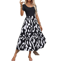 Robe trapèze imprimée style européen et américain pour l'été, jupe longue élégante et ajustée. ODM OEM