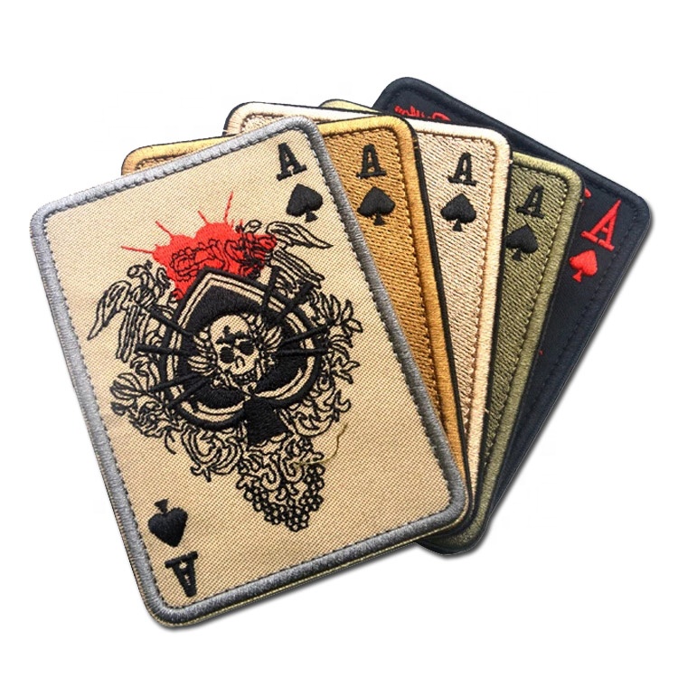 Нашивки с вышивкой «Death Card», эмблема, аксессуар «сделай сам», петля-обруч, прямоугольная нашивка, черная лопатка