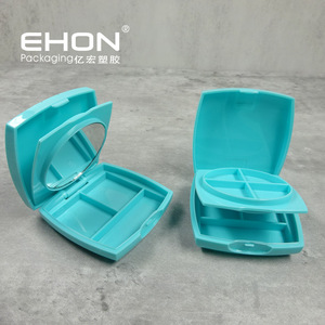 Wholesale Portable Square Double Layer Eye Shadow Case Empty ABS Injection Color <b>Blush</b> Compact Palette Packaging Custom Order - Product Image 1