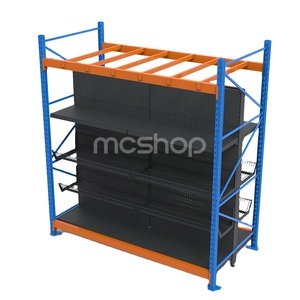 Siêu thị Gondola hiển thị kệ kim loại siêu thị giá nặng hai mặt tích hợp giá kệ - Product Image 2