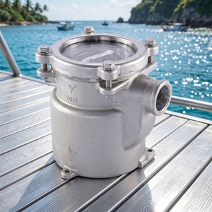 Filtre à eau marin en acier inoxydable 316L avec couvercle transparent, résistant à la corrosion, pour système de refroidissement de yacht et bateau - Product Image 3