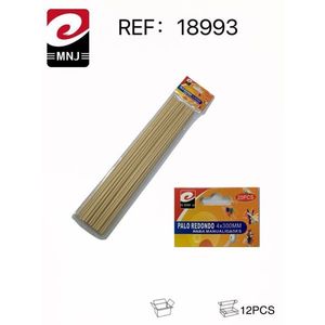 Palo Redondo 4x300mm Wooden Stick For Crafts And Manual Activities 20Pcs - Product Image 3