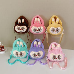 来样定做总部热销可爱6款动漫布布奢华毛绒玩具斜挎包柔软可爱零钱包手机毛绒玩具斜挎包 - Product Image 1