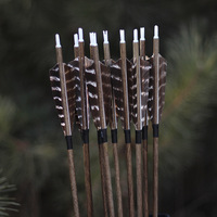 Flèche en carbone de haute qualité, couleur bois, plume de dinde, pour la chasse et le tir, 1 pièce