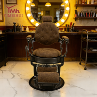 Chaise de barbier confortable de style vintage, moule fait maison, chaise de beauté vintage à cheveux gras, chaise de barbier