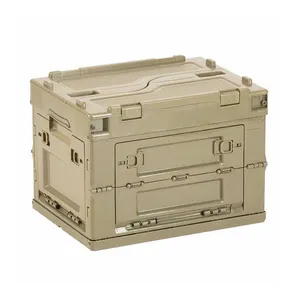 Goodwin可折叠储物箱板条箱塑料手提箱储物箱容器大型可堆叠折叠板条箱，用于室外和室内