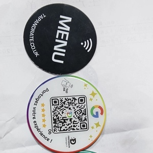 Personnalisé Programmable QR Code Business RFID Carte NFC Google Review Card Cercle époxy tag Stickers avec Adhésif - Product Image 3