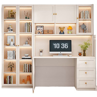 Meuble de bureau moderne et simple, table en bois intégrée, bibliothèque, bureau d'ordinateur, design de panneau, meubles pour la maison, étude, chambre à coucher, étudiant, commercial