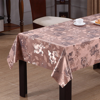 Nappe en PVC gris à motif floral métallisé RNPT, avec support tissé, imperméable et facile à nettoyer, pour table de salle à manger